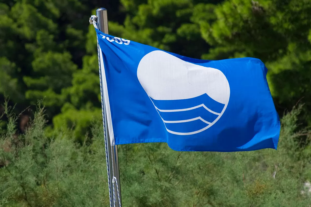 The Blue flag of Vis beaches which means pure water, clean coasts, safety and access for all